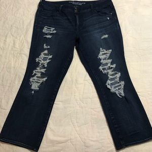 American Eagle Distressed Crop Jeans